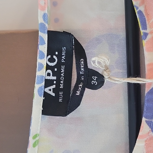 NWT A.P.C $400 BELTED FLORAL COTTON MIDI DRESS - Picture 4 of 7